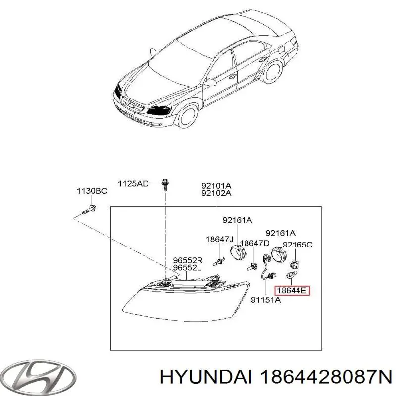 1864428087N Hyundai/Kia Лампа автомобільна