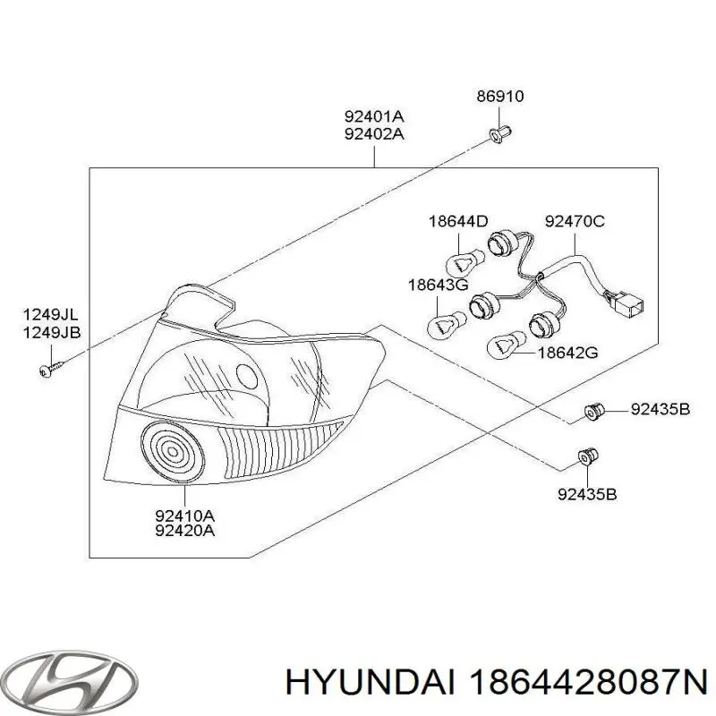 Лампи Hyundai/Kia 1864428087N ціна, від 7.39 USD