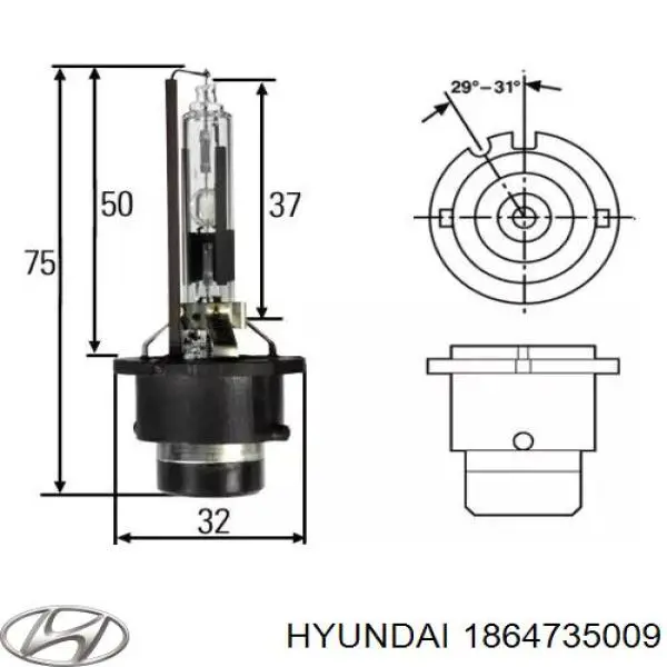 Ксенон Hyundai/Kia S1864735009 ціна, від 25.42 USD