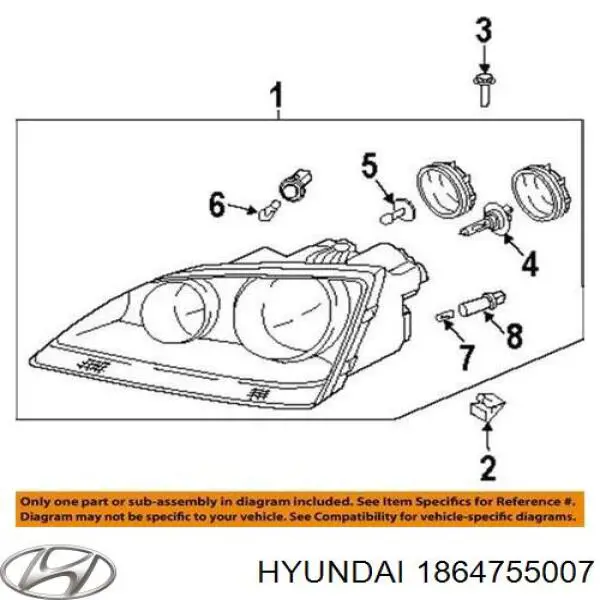 1864755007 Hyundai/Kia лампочка галогенна
