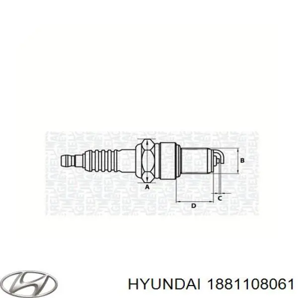 Купити 1881108061 Hyundai/Kia Свічка запалювання