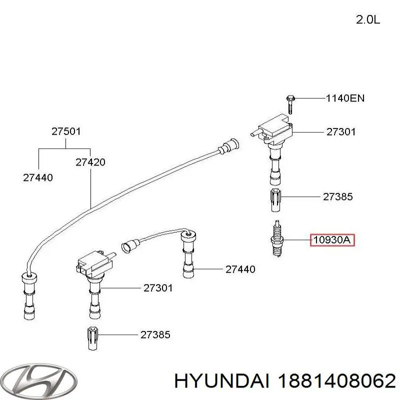 Свічки автомобільні Hyundai/Kia 1881408062 ціна, від 2.79 USD