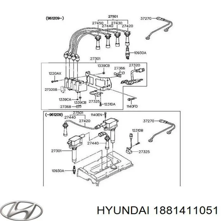 Купити 1881411051 Hyundai/Kia Свічка запалювання