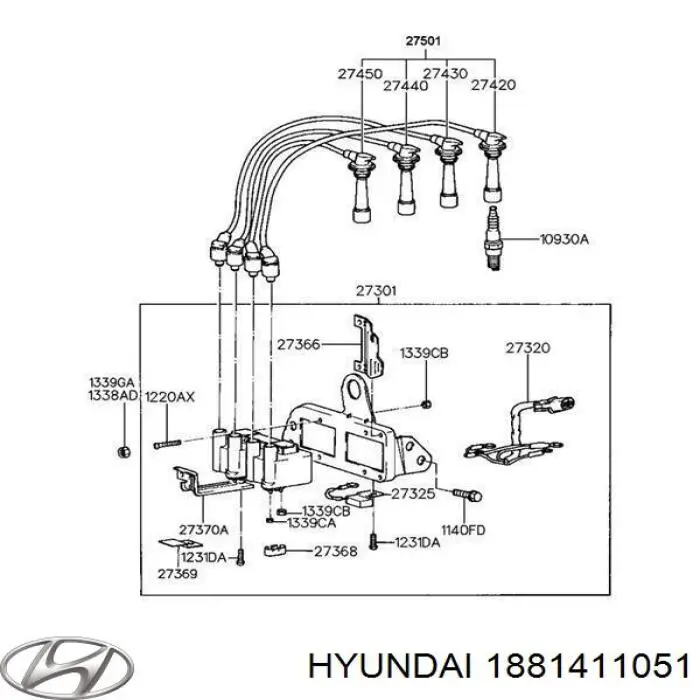 Свічки запалювання 1881411051 Hyundai/Kia