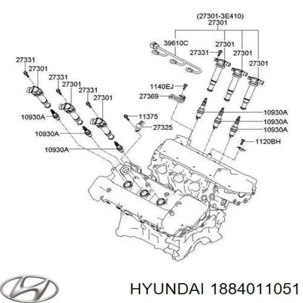 Купити 1884011051 Hyundai/Kia Свічка запалювання