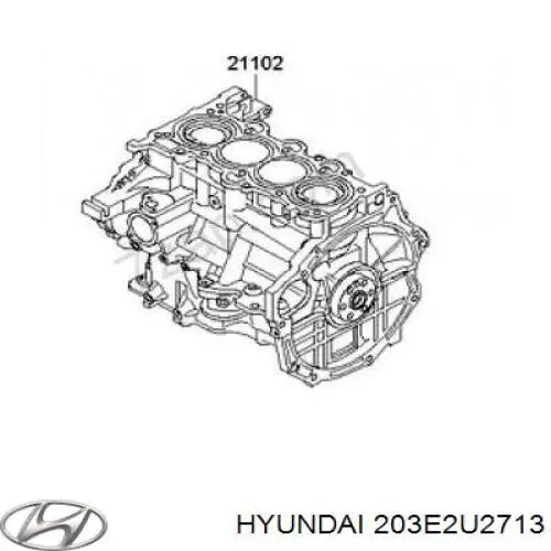 Блок циліндрів двигуна 203E2U2713 Hyundai/Kia