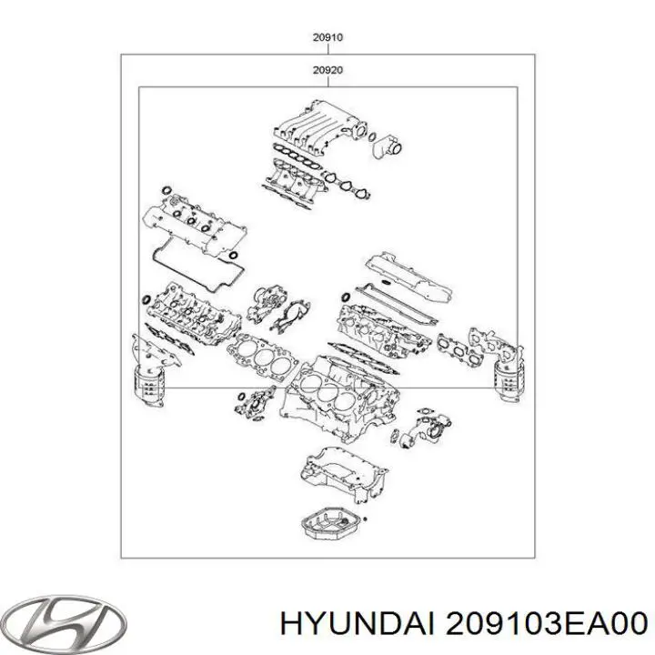 Комплект прокладок двигуна, повний Hyundai Grandeur (TG) (Хендай Грандер)
