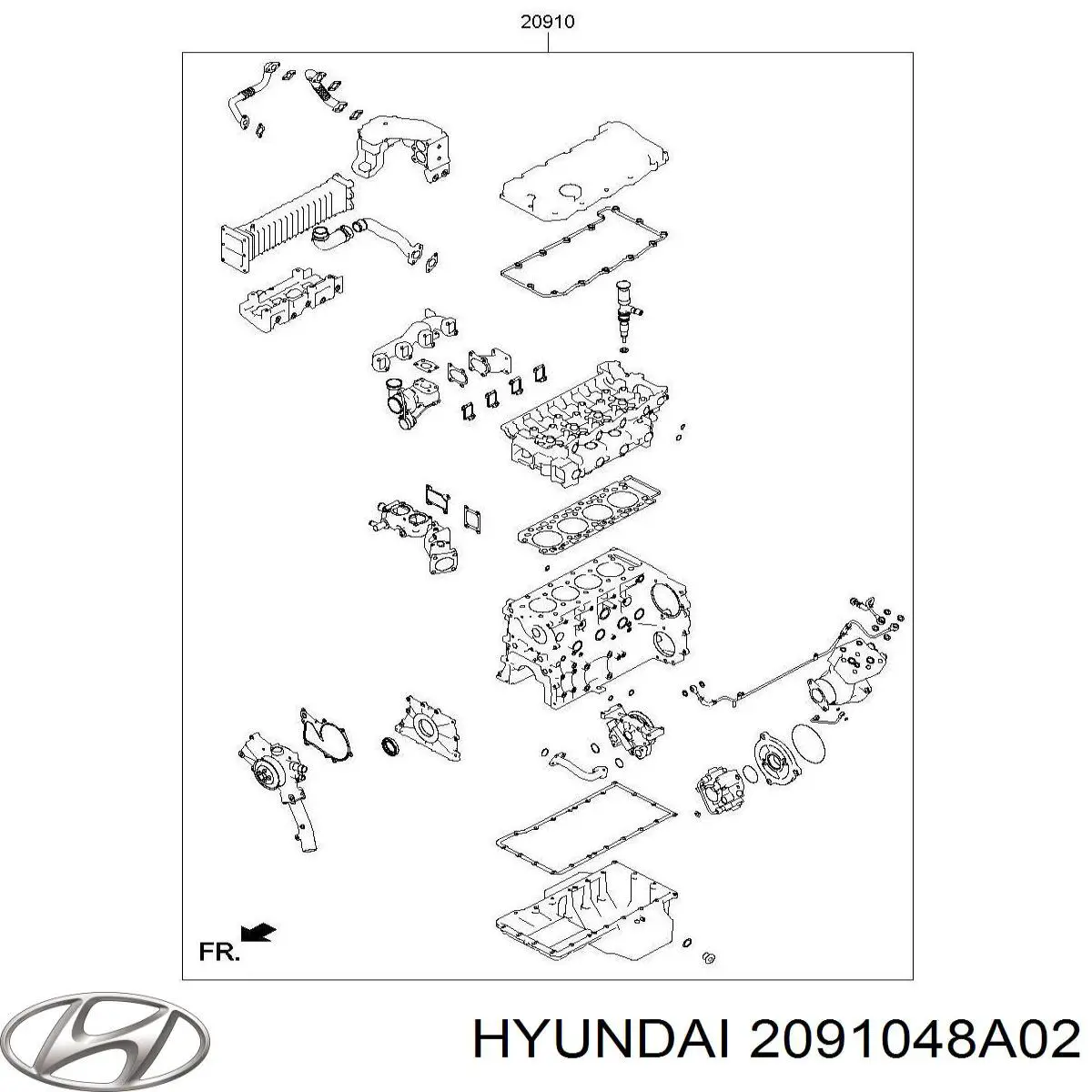 2091048A02 Hyundai/Kia Набір прокладок двигуна