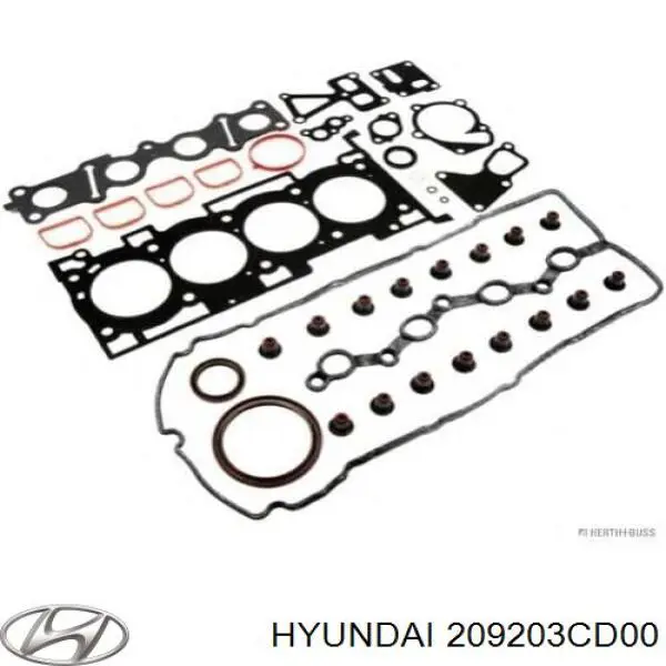 209203CD00 Hyundai/Kia Комплект прокладок двигуна, верхній