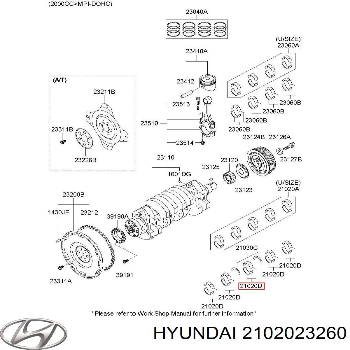 Шатунні вклалиші колінвала STD Hyundai/Kia 2102023360 ціна, від 15.39 USD