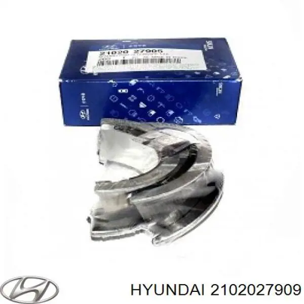 2102027909 Hyundai/Kia вкладиші колінвалу, корінні, комплект, 4-й ремонт (+1,00)