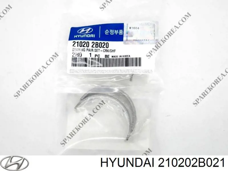 Вкладиші колінвала, корінні, комплект, стандарт (STD) Hyundai I20 (PB) (Хендай Ай 20)