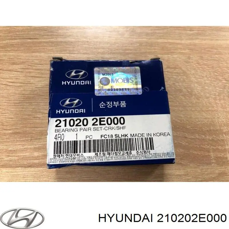 210202E000 Hyundai/Kia вкладиші колінвала, корінні, комплект, стандарт (std)