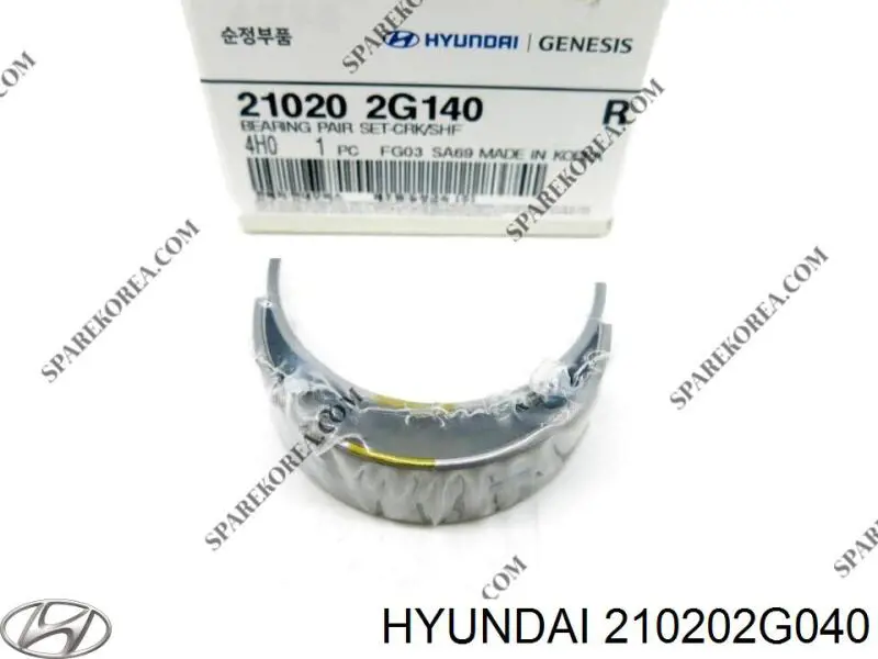 210202G040 Hyundai/Kia вкладиші колінвала, корінні, комплект, стандарт (std)