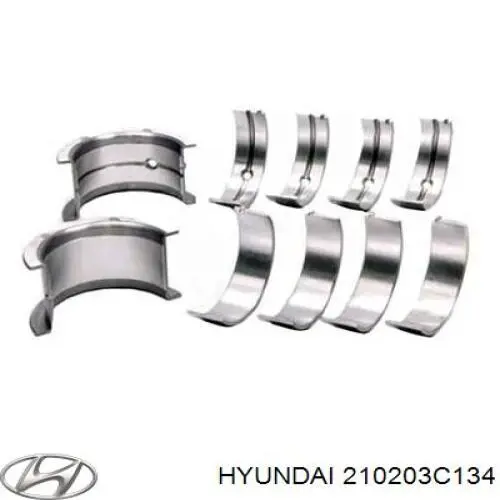 Вкладиші колінвала, корінні, комплект, стандарт (STD) Hyundai/Kia 210203C230 ціна, від 11.13 USD