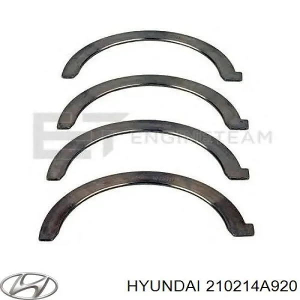 Вкладиші колінвала, корінні, комплект, стандарт (STD) Hyundai H-1 STAREX Starex (TQ) (Хендай H-1 STAREX)