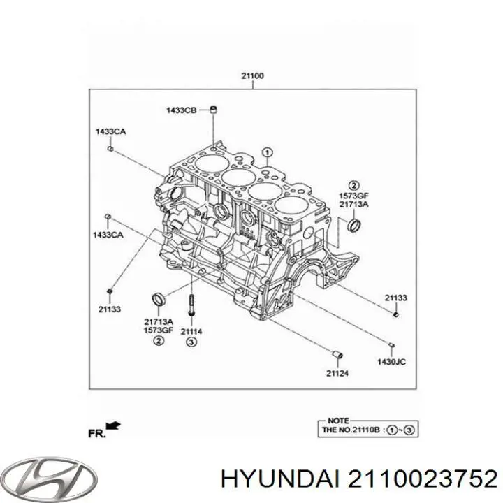 Блок циліндрів Hyundai/Kia 2110023752 ціна, від 199.21 USD