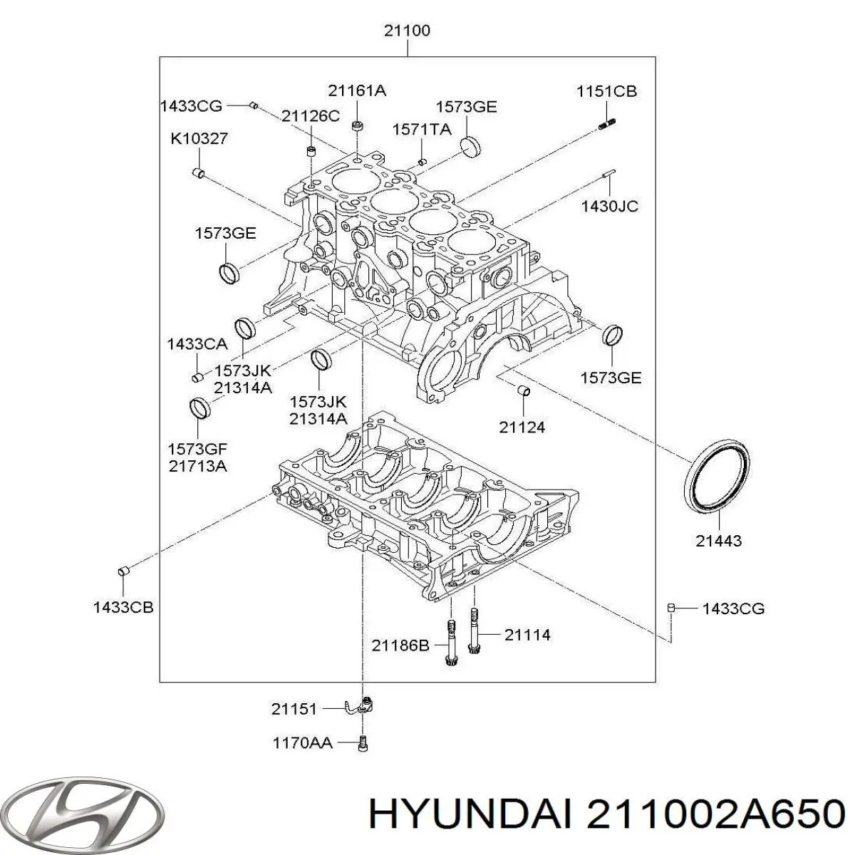 Блок двигуна Hyundai/Kia 211002A650 ціна, від 2058.90 USD