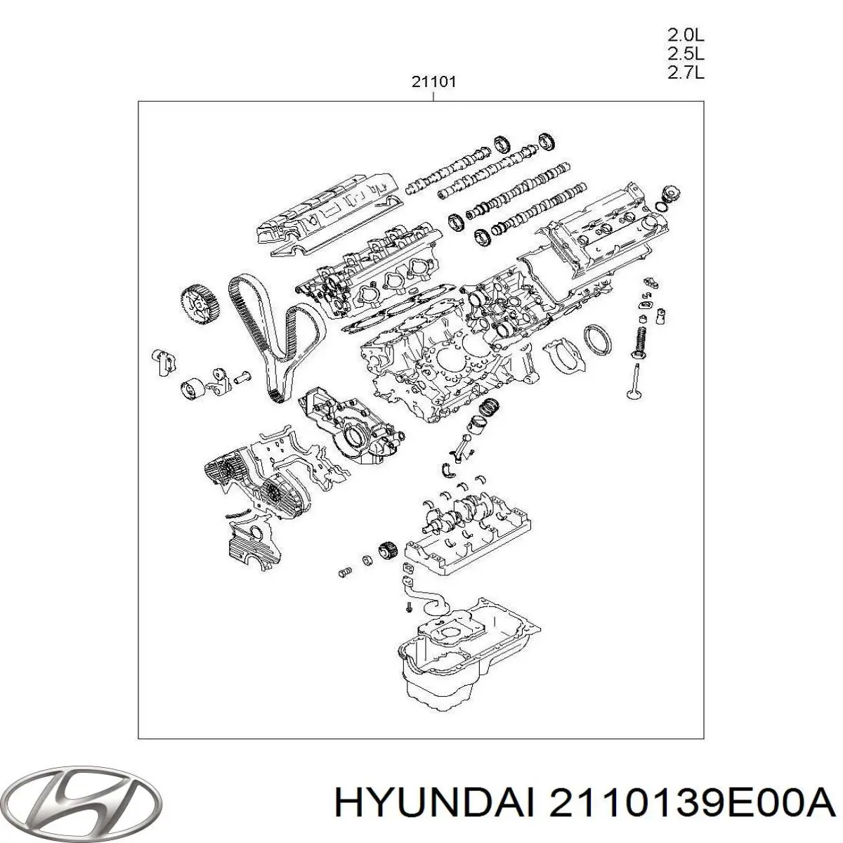 ДВЗ Hyundai/Kia 2110139E00A ціна, від 1162.72 USD