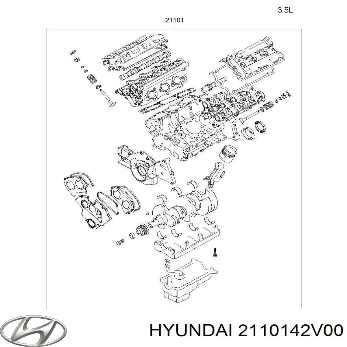 Двигун у зборі 2110142V00 Hyundai/Kia