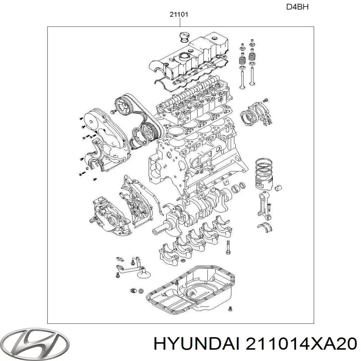 Двигун у зборі 211014XA20 Hyundai/Kia