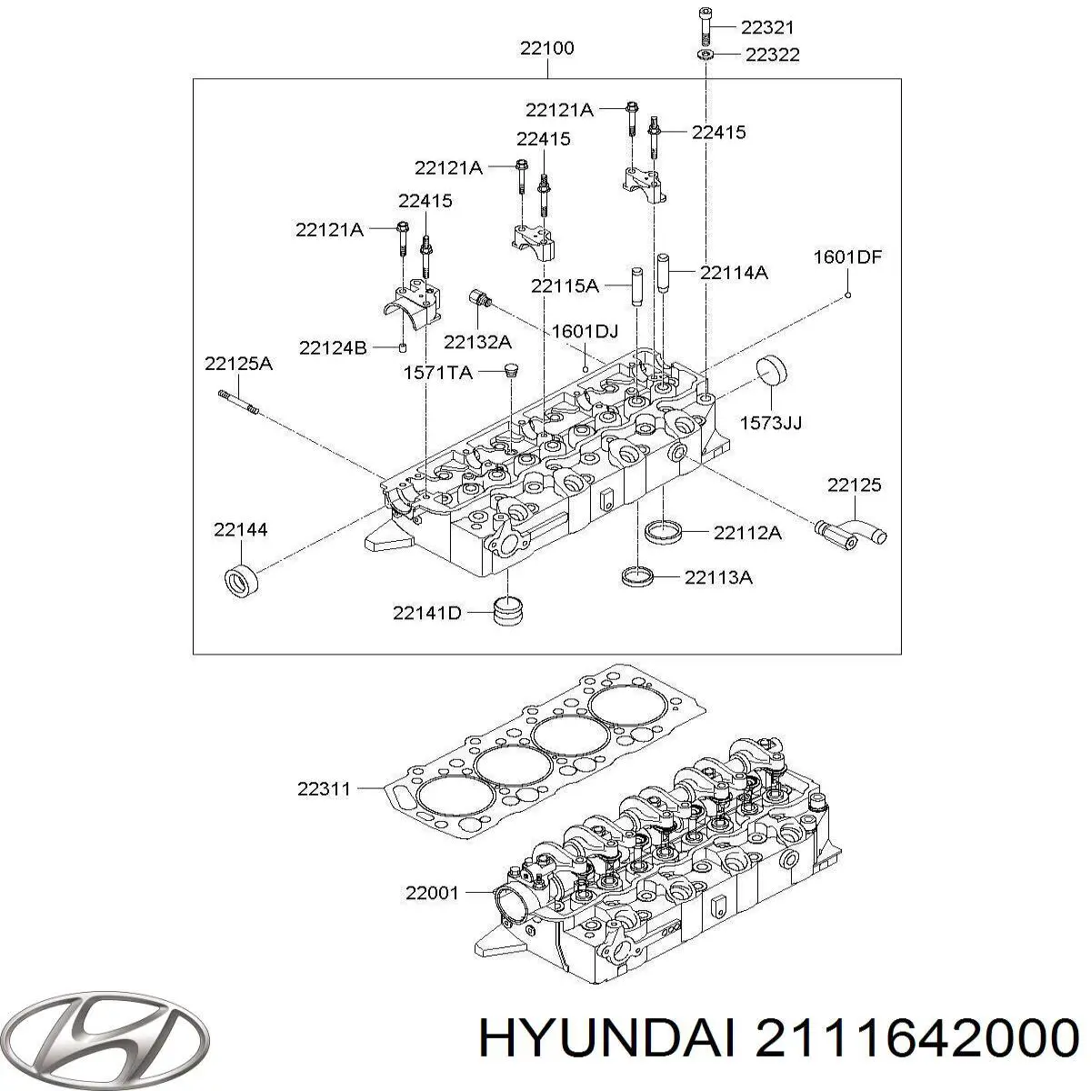 Заглушка ГБЦ/блоку циліндрів Hyundai/Kia 2111642000 ціна, від 19.12 USD