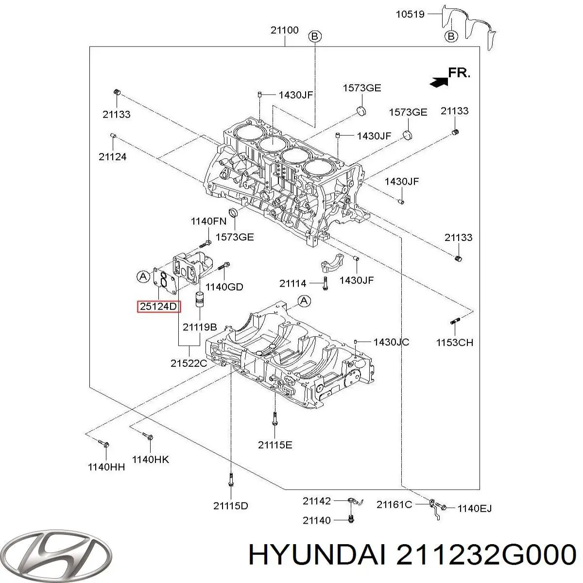 Прокладка адаптера маслянного фільтра 211232G000 Hyundai/Kia