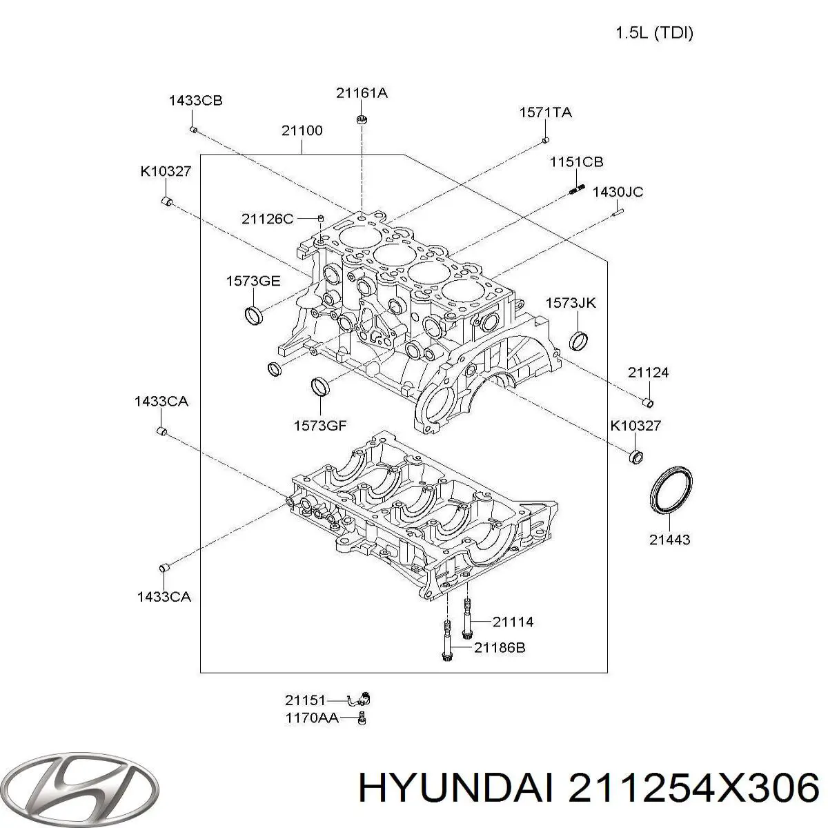 Купити 211254X306 Hyundai/Kia Заглушка блоку циліндрів