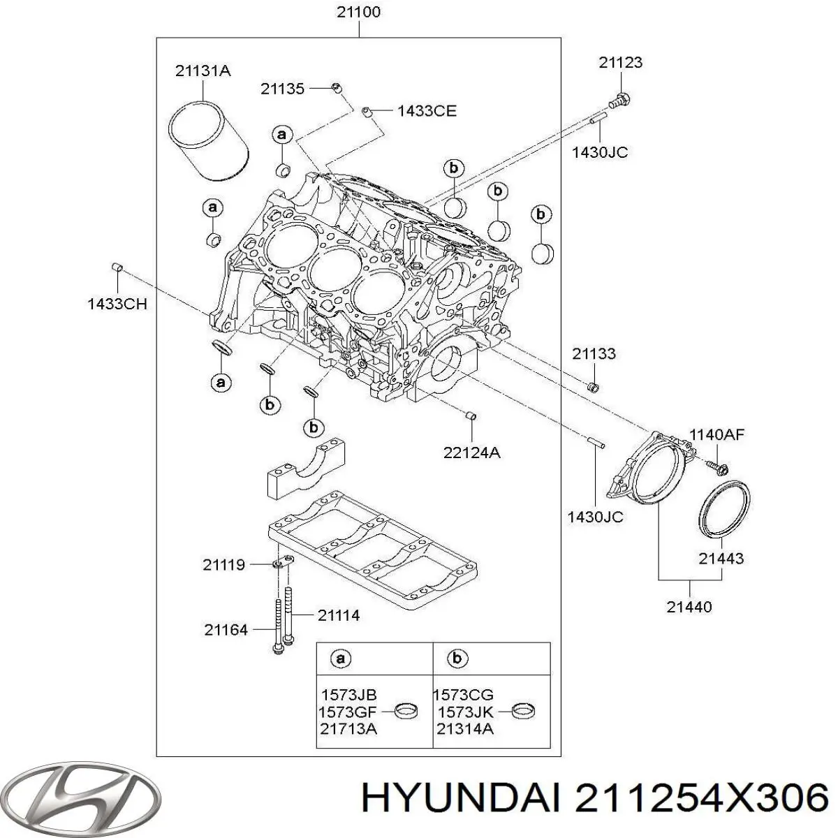 Заглушка ГБЦ/блоку циліндрів 211254X306 Hyundai/Kia