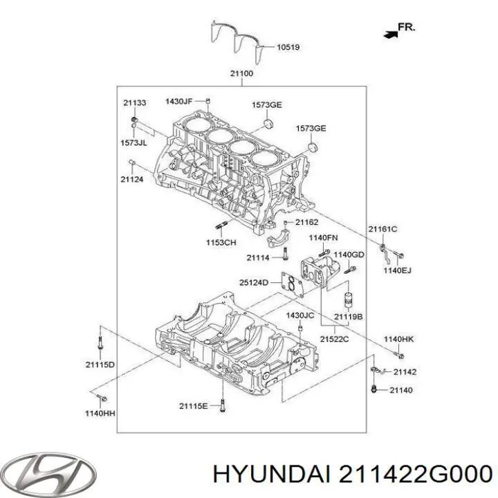 Форсунка масляна 211422G000 Hyundai/Kia