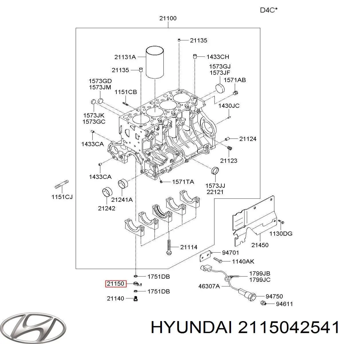 Форсунка масляна 2115042540 Hyundai/Kia