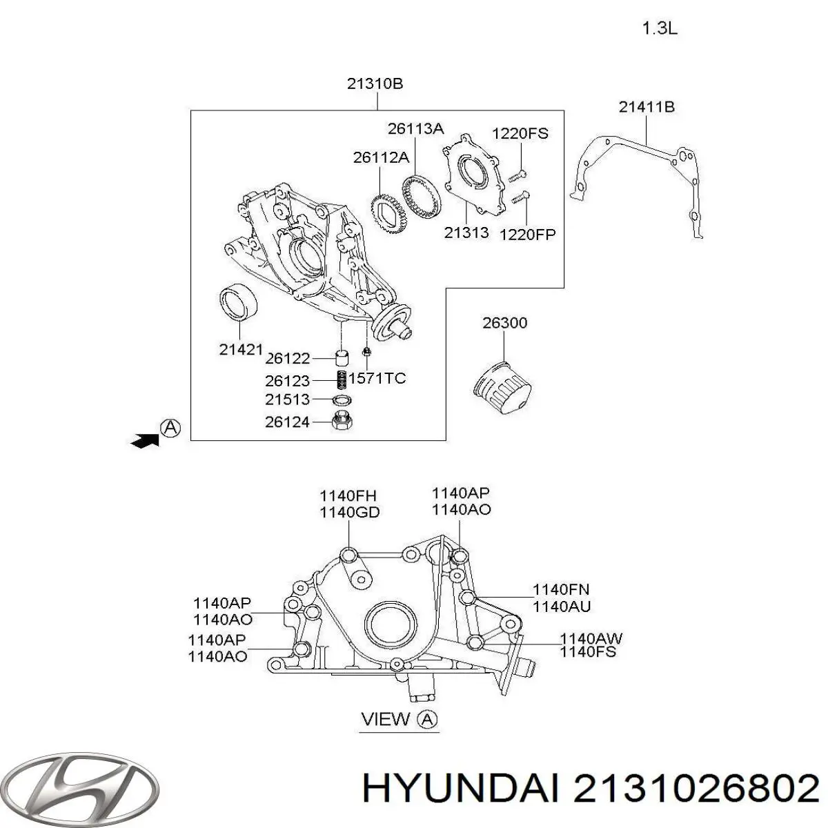 Помпа масляна Hyundai/Kia 2131026801 ціна, від 67.16 USD