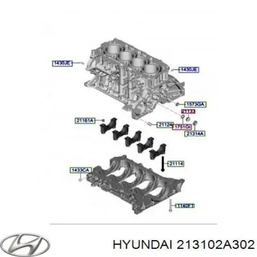 213102A302 Hyundai/Kia Кришка мотора передня