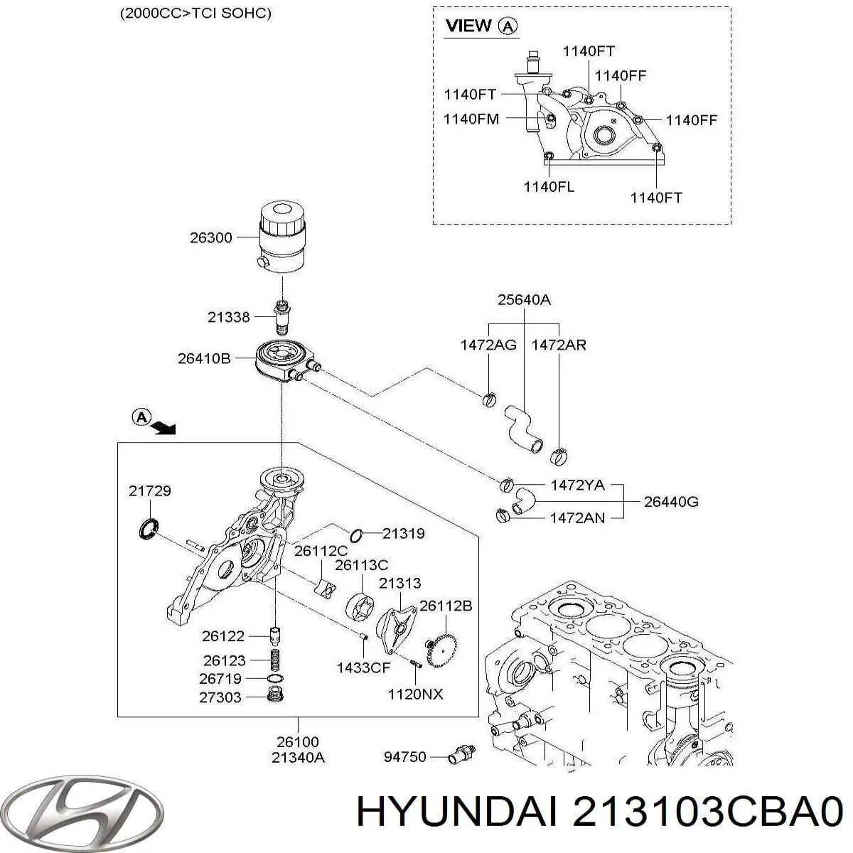 Купити 213103CBA0 Hyundai/Kia Насос маслозакачуючий