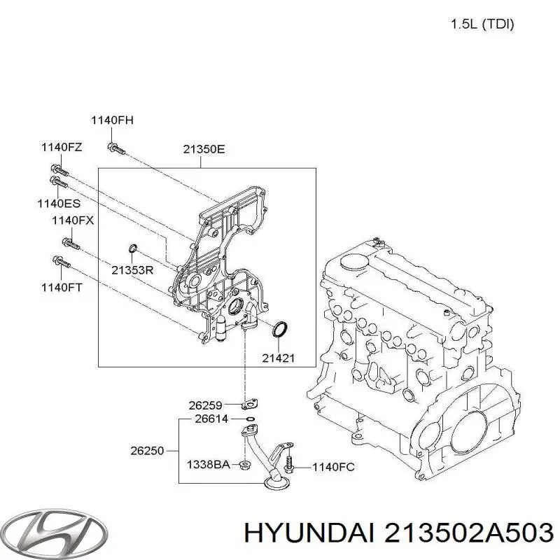 Помпа масляна Hyundai/Kia 213502A503 ціна, від 615.92 USD