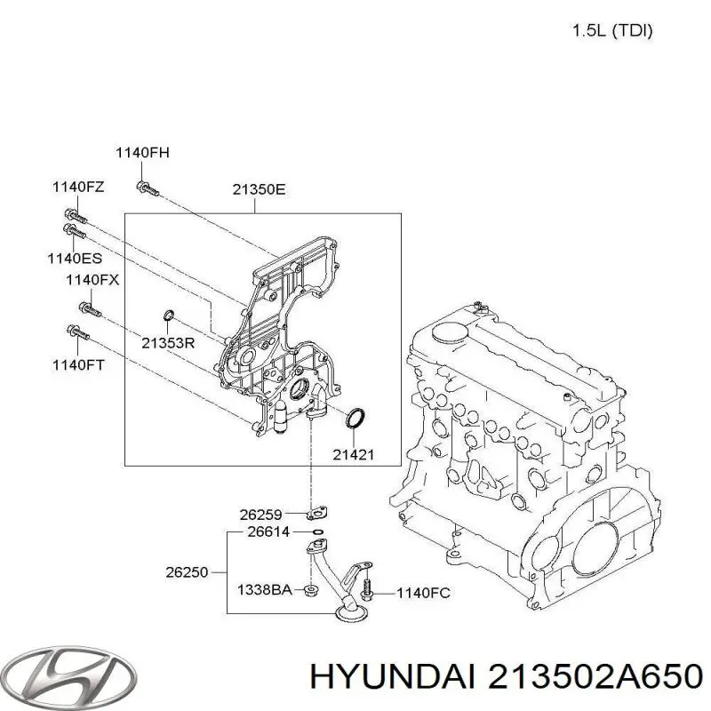 Маслонасос Hyundai/Kia 213502A650