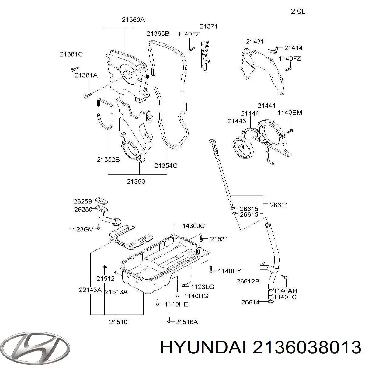  Hyundai/Kia 2136038013 ціна, від 39.08 USD