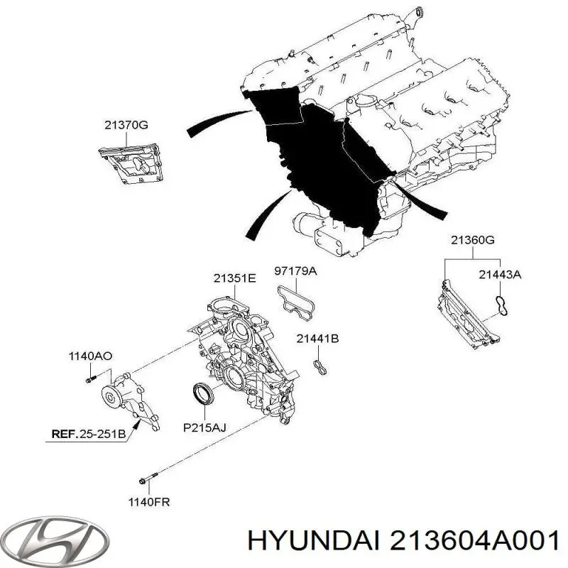Купити 213604A001 Hyundai/Kia Захист ременя ГРМ, верхній