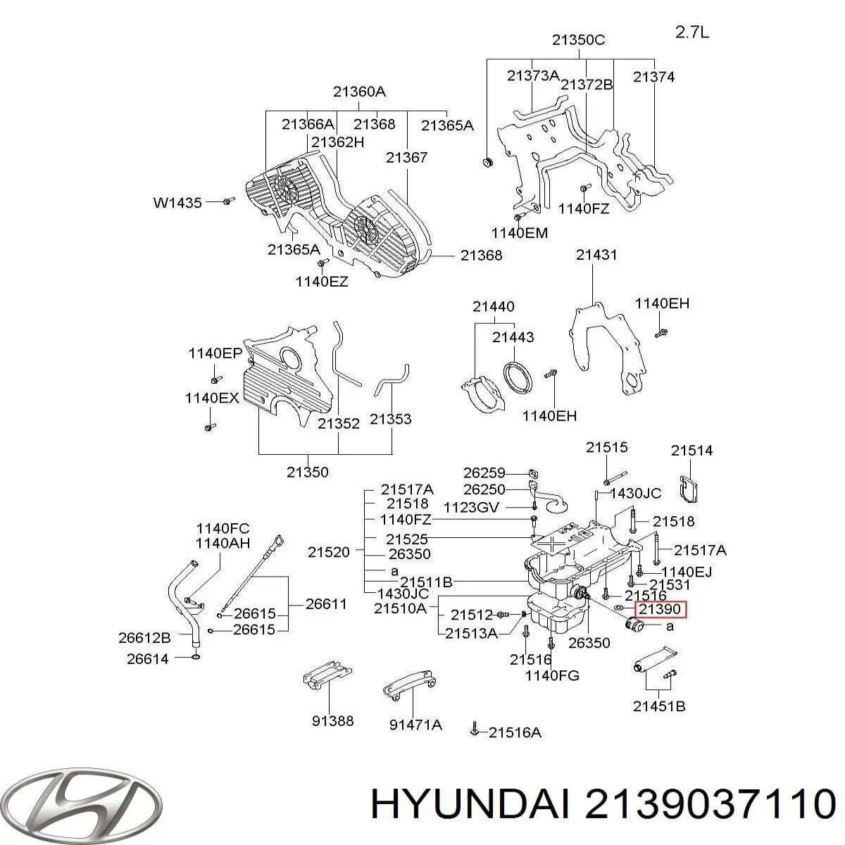  Hyundai/Kia 2139037130 ціна, від 1.78 USD
