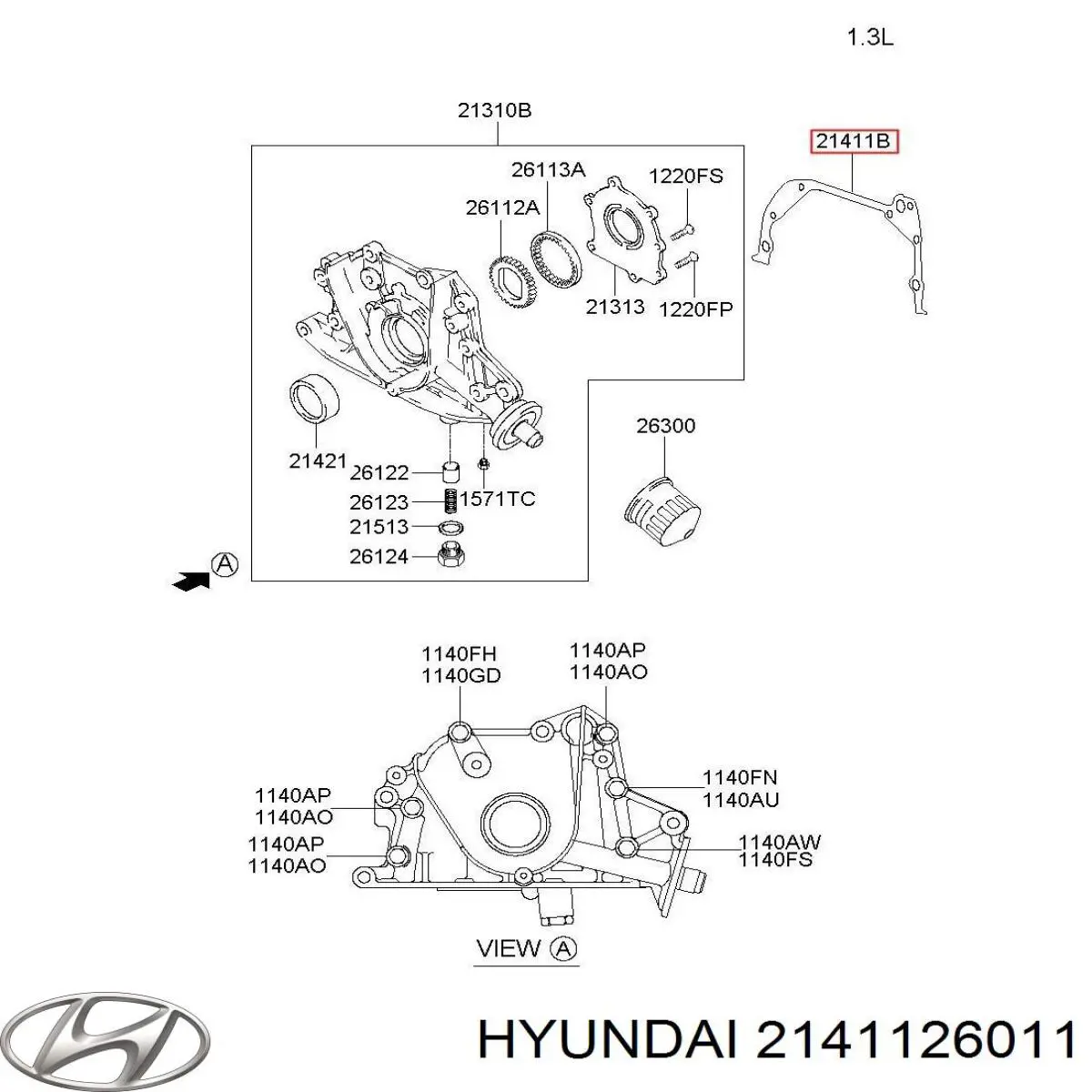 2141126011 Hyundai/Kia прокладка масляного насосу