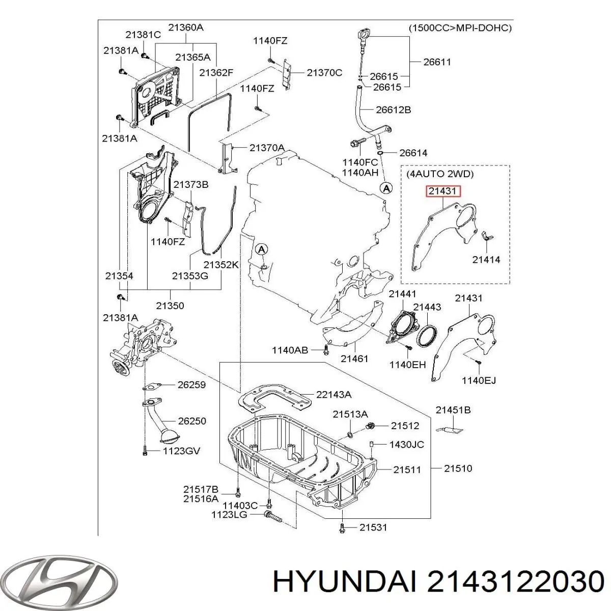  Hyundai/Kia 2143122030 ціна, від 5.07 USD