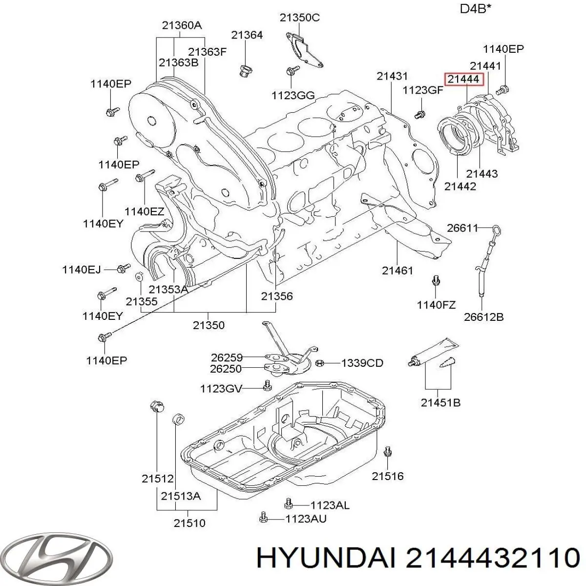 Прокладка масляного насосу 2144432110 Hyundai/Kia