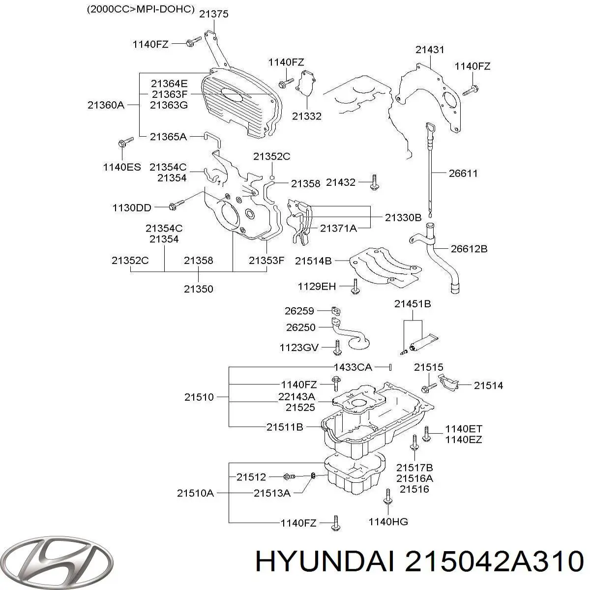  Hyundai/Kia 215042A310 ціна, від 13.94 USD