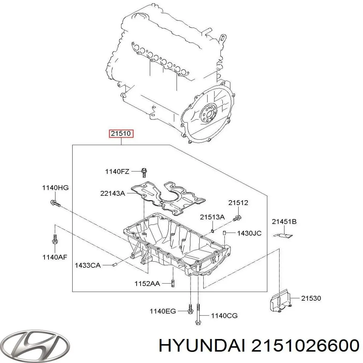 2151026600 Hyundai/Kia піддон масляний картера двигуна