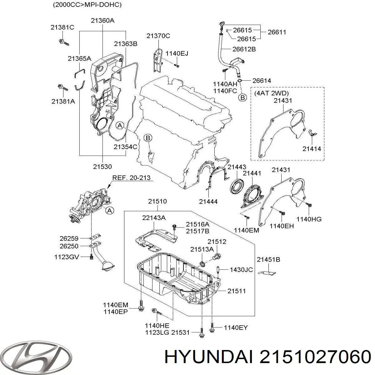 Піддон двигуна Hyundai/Kia 2151027060 ціна, від 87.87 USD
