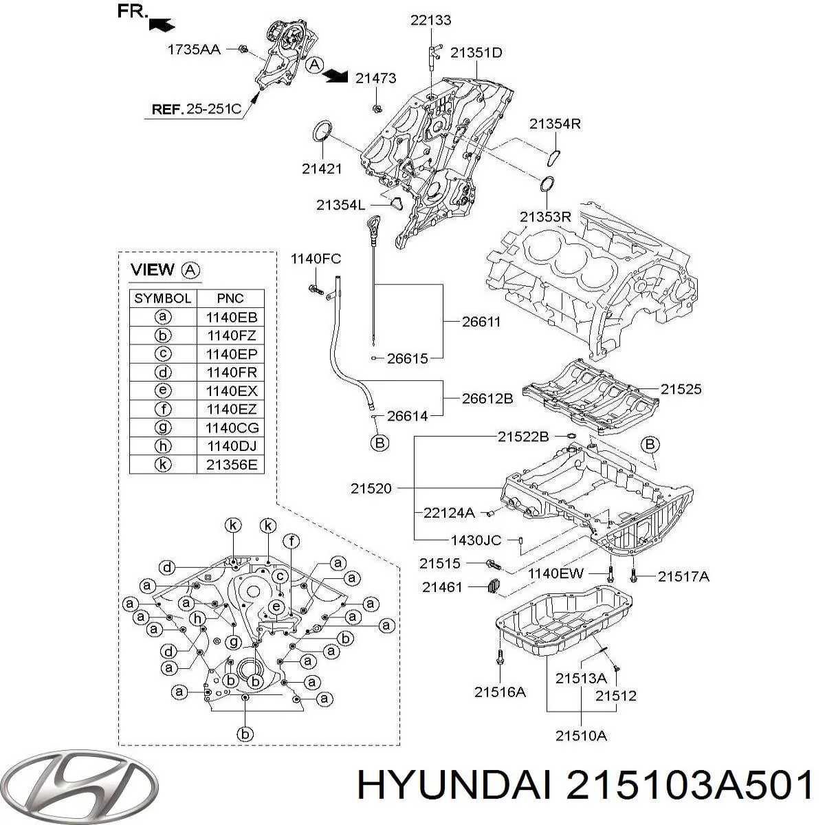  Hyundai/Kia 215103A501 ціна, від 167.68 USD