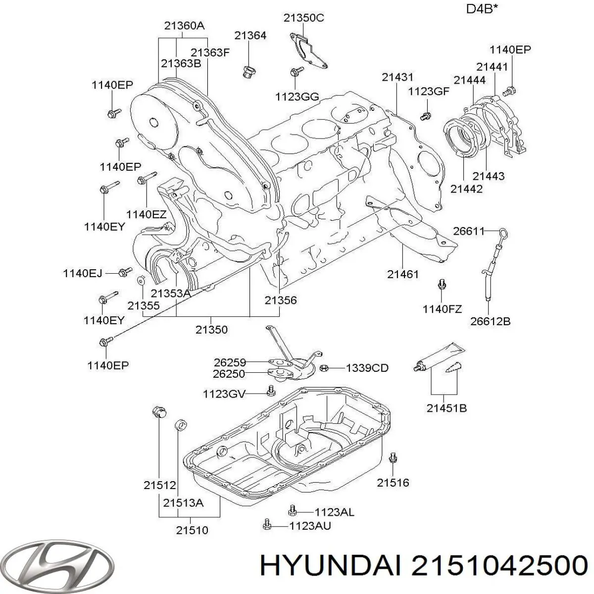 Купити 2151042500 Hyundai/Kia Захист двигуна