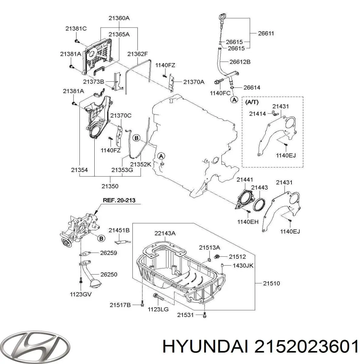 2152023601 Hyundai/Kia піддон масляний картера двигуна