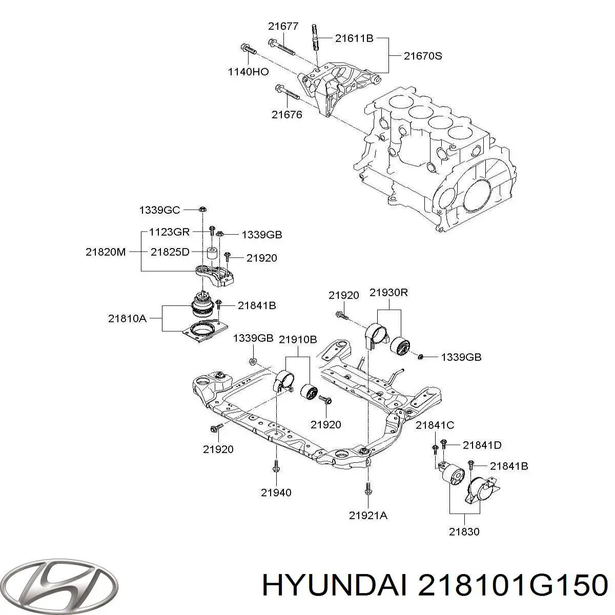 Купити 218101G150 Hyundai/Kia Подушка (опора) двигуна, права