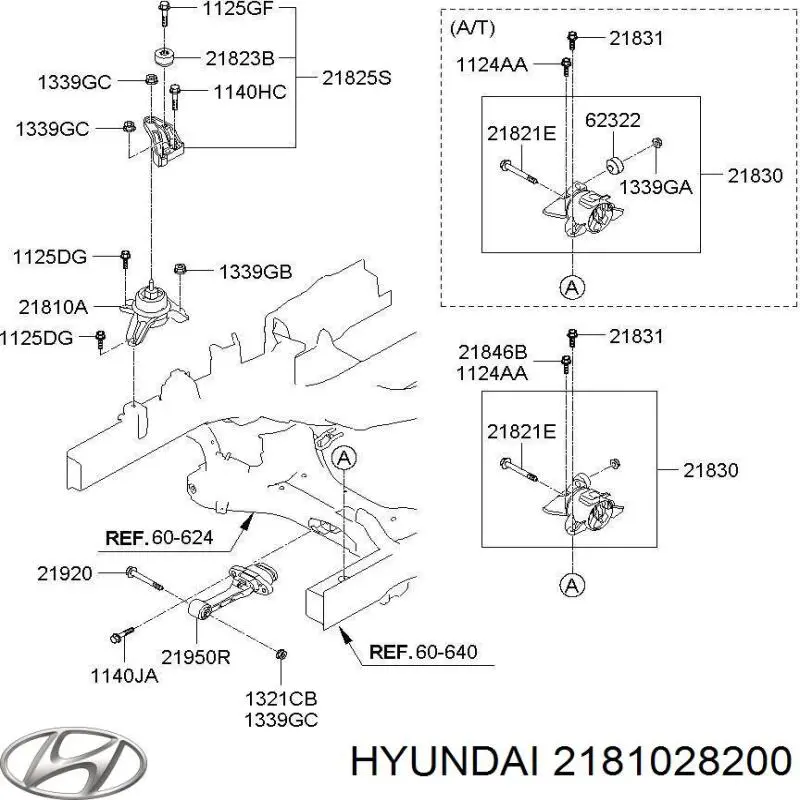 Ліва опора двигуна на Hyundai Lantra I 
